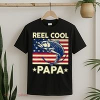 Reel Cool Papa Fathers Day Trout Fishing Gift Dad Grandpa T-Shirt thumb 2