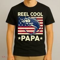 Reel Cool Papa Fathers Day Trout Fishing Gift Dad Grandpa T-Shirt thumb 3