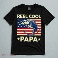 Reel Cool Papa Fathers Day Trout Fishing Gift Dad Grandpa T-Shirt thumb 5