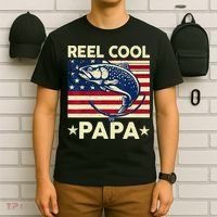 Reel Cool Papa Fathers Day Trout Fishing Gift Dad Grandpa T-Shirt thumb 6