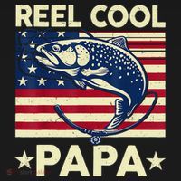 Reel Cool Papa Fathers Day Trout Fishing Gift Dad Grandpa T-Shirt thumb 7