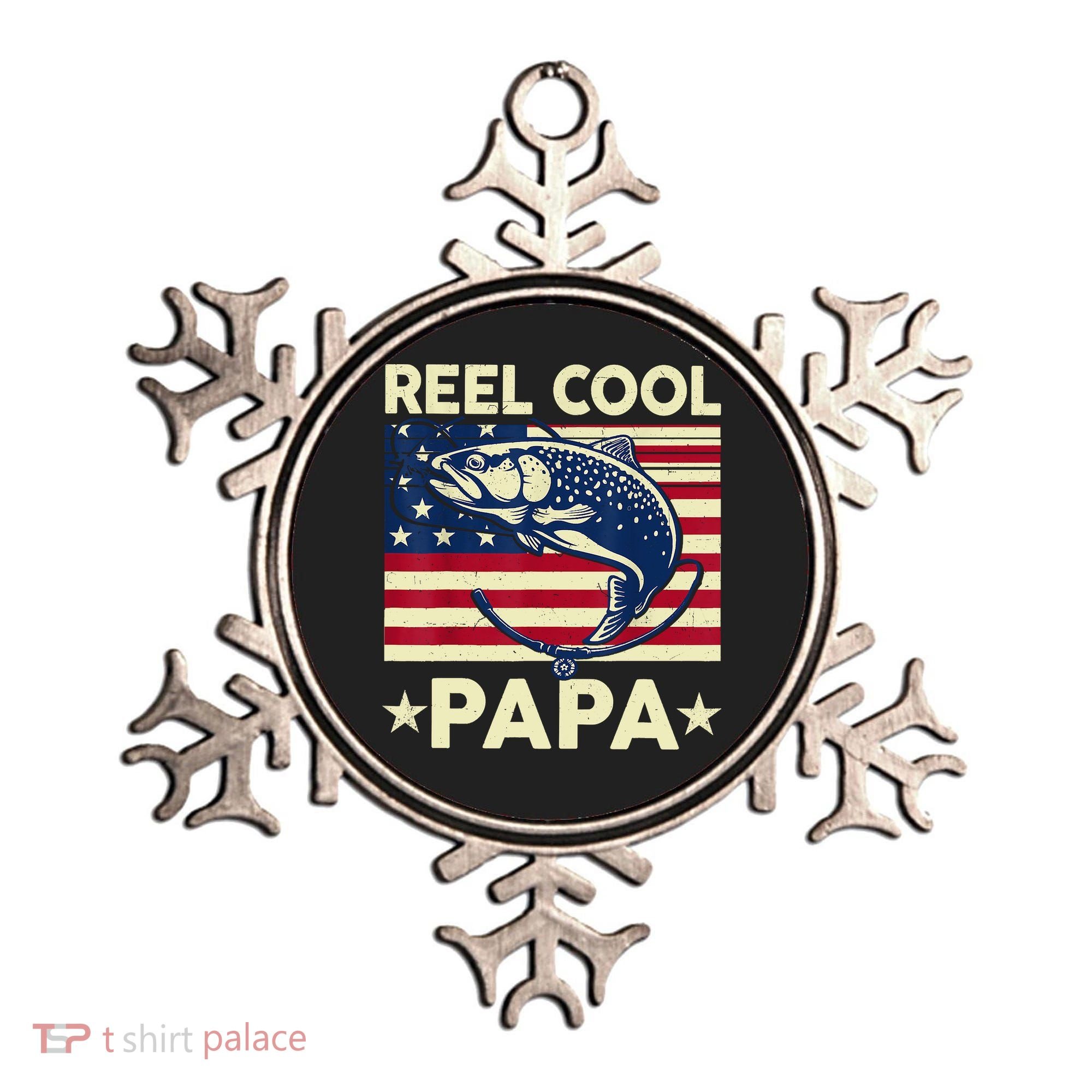 Reel Cool Papa Fathers Day Trout Fishing Gift Dad Grandpa Ornament