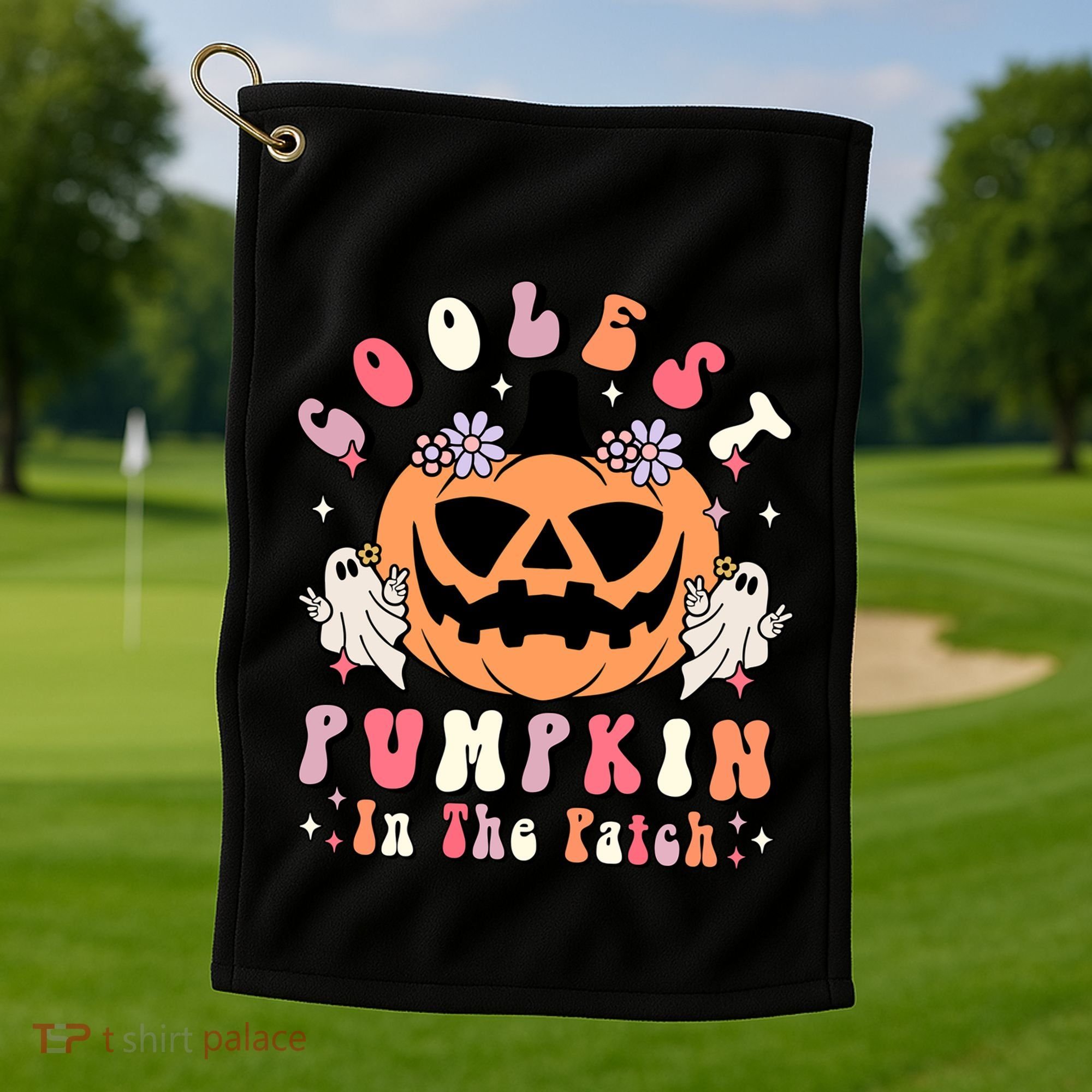 Retro Coolest Pumpkin In The Patch Halloween Gift Golf Towel