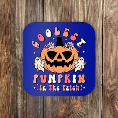 Retro Coolest Pumpkin In The Patch Halloween Gift Coaster