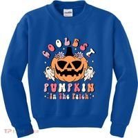 Retro Coolest Pumpkin In The Patch Halloween Gift Kids Sweatshirt thumb 0
