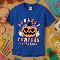 Retro Coolest Pumpkin In The Patch Halloween Gift Kids T-Shirt thumb 3