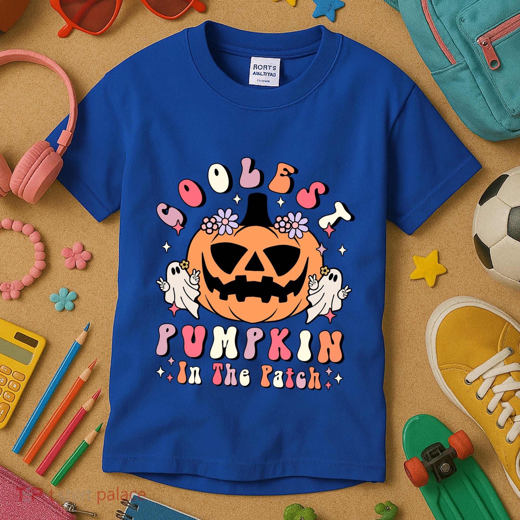Retro Coolest Pumpkin In The Patch Halloween Gift Kids T-Shirt