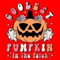 Retro Coolest Pumpkin In The Patch Halloween Gift Santa Hat thumb 1