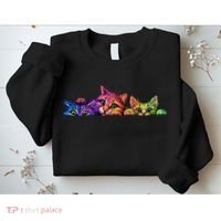 Realistic Cats Peeking Out Of Pocket Sweatshirt thumb 2