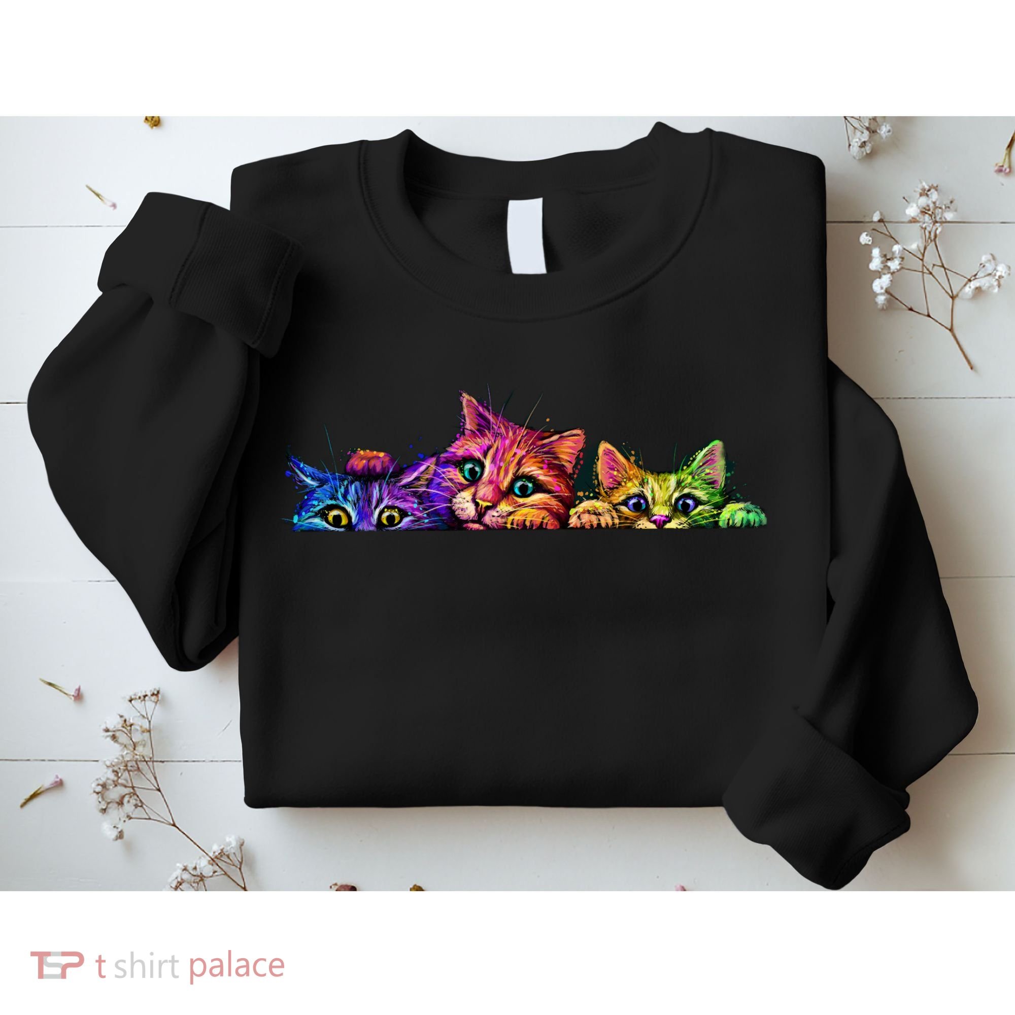 Realistic Cats Peeking Out Of Pocket Sweatshirt