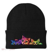 Realistic Cats Peeking Out Of Pocket Beanie thumb 0