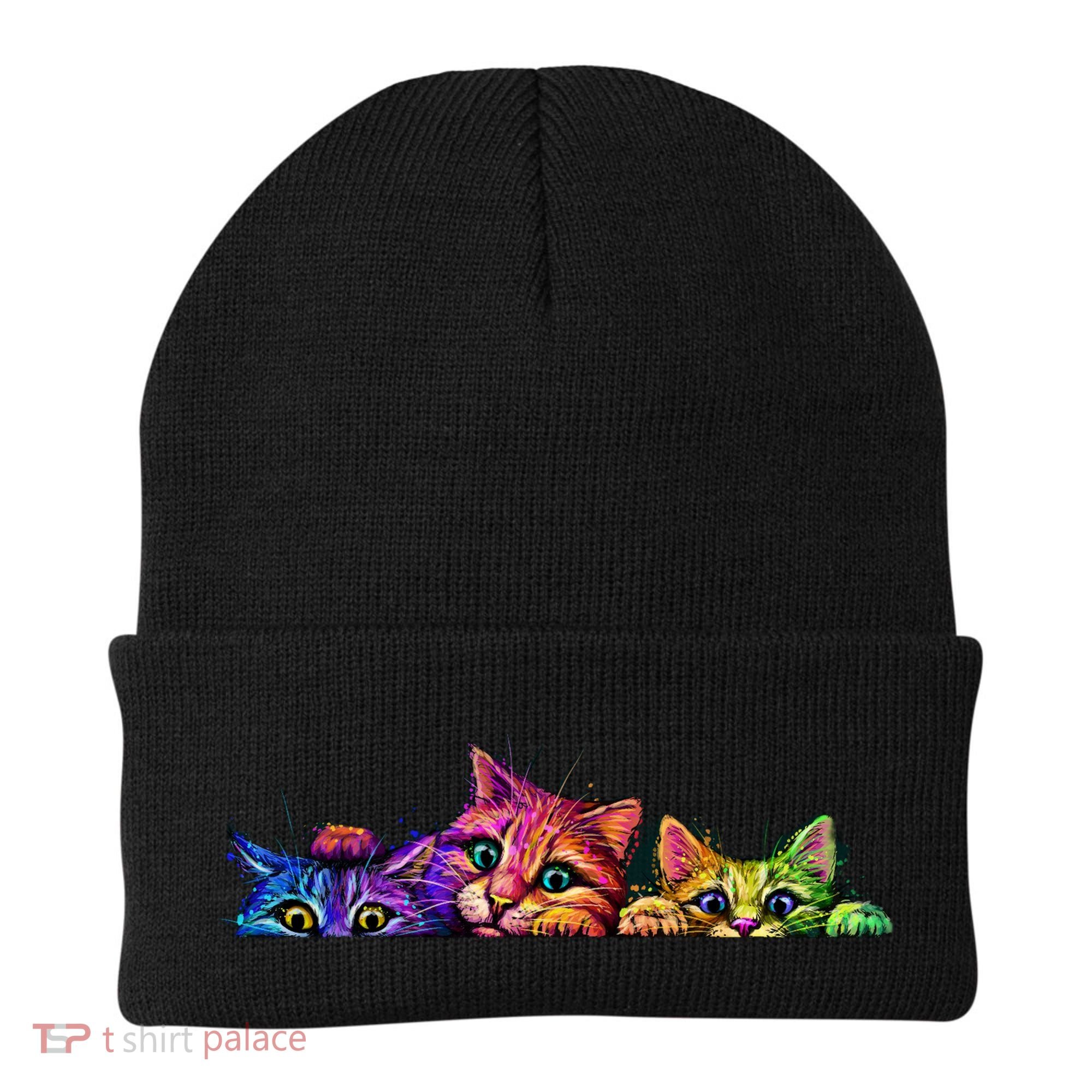 Realistic Cats Peeking Out Of Pocket Beanie