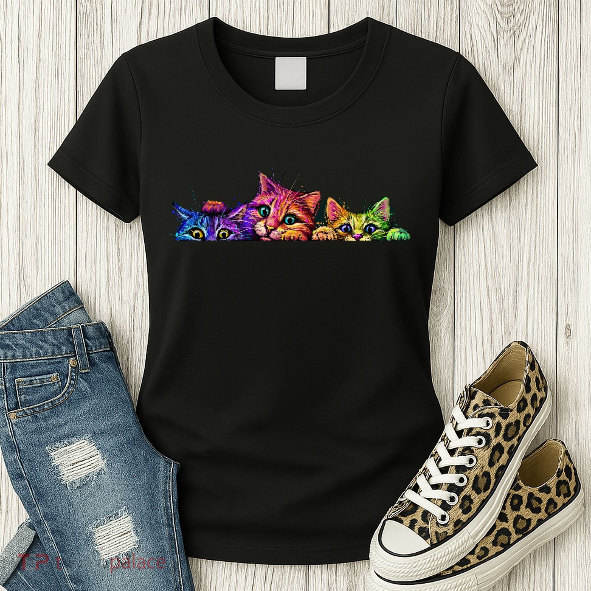 Realistic Cats Peeking Out Of Pocket Women's T-Shirt