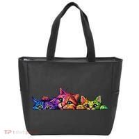 Realistic Cats Peeking Out Of Pocket Tote Bag thumb 0