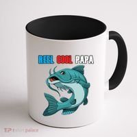 Reel Cool Papa Funny Gift Grandpa Fathers Day Fishing Gift Great Gift Coffee Mug thumb 1