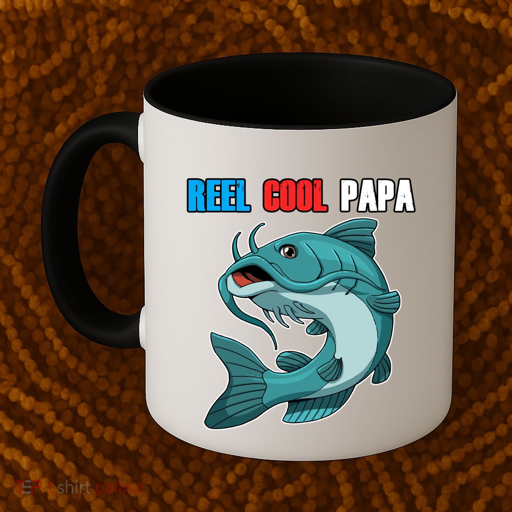Reel Cool Papa Funny Gift Grandpa Fathers Day Fishing Gift Great Gift Coffee Mug