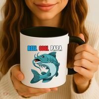 Reel Cool Papa Funny Gift Grandpa Fathers Day Fishing Gift Great Gift Coffee Mug thumb 3