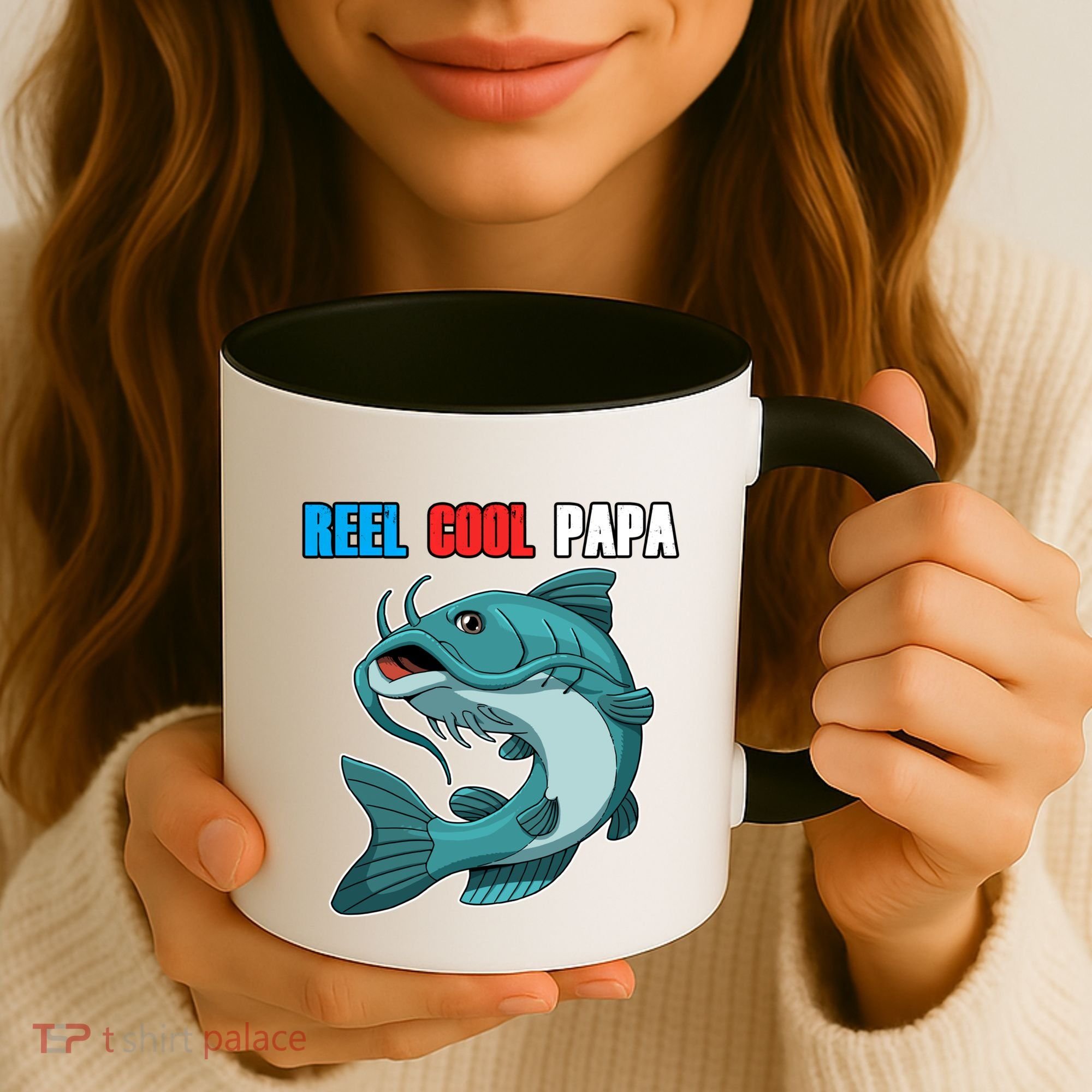 Reel Cool Papa Funny Gift Grandpa Fathers Day Fishing Gift Great Gift Coffee Mug