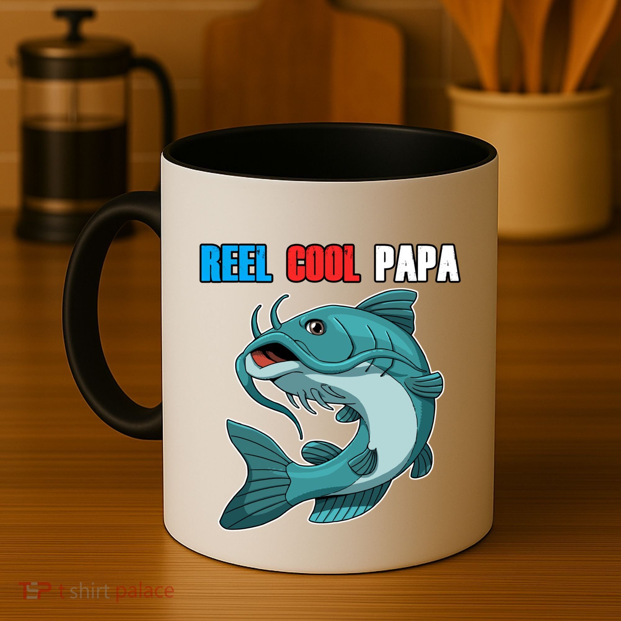 Reel Cool Papa Funny Gift Grandpa Fathers Day Fishing Gift Great Gift Coffee Mug