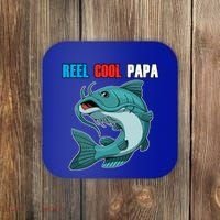 Reel Cool Papa Funny Gift Grandpa Fathers Day Fishing Gift Great Gift Coaster thumb 0