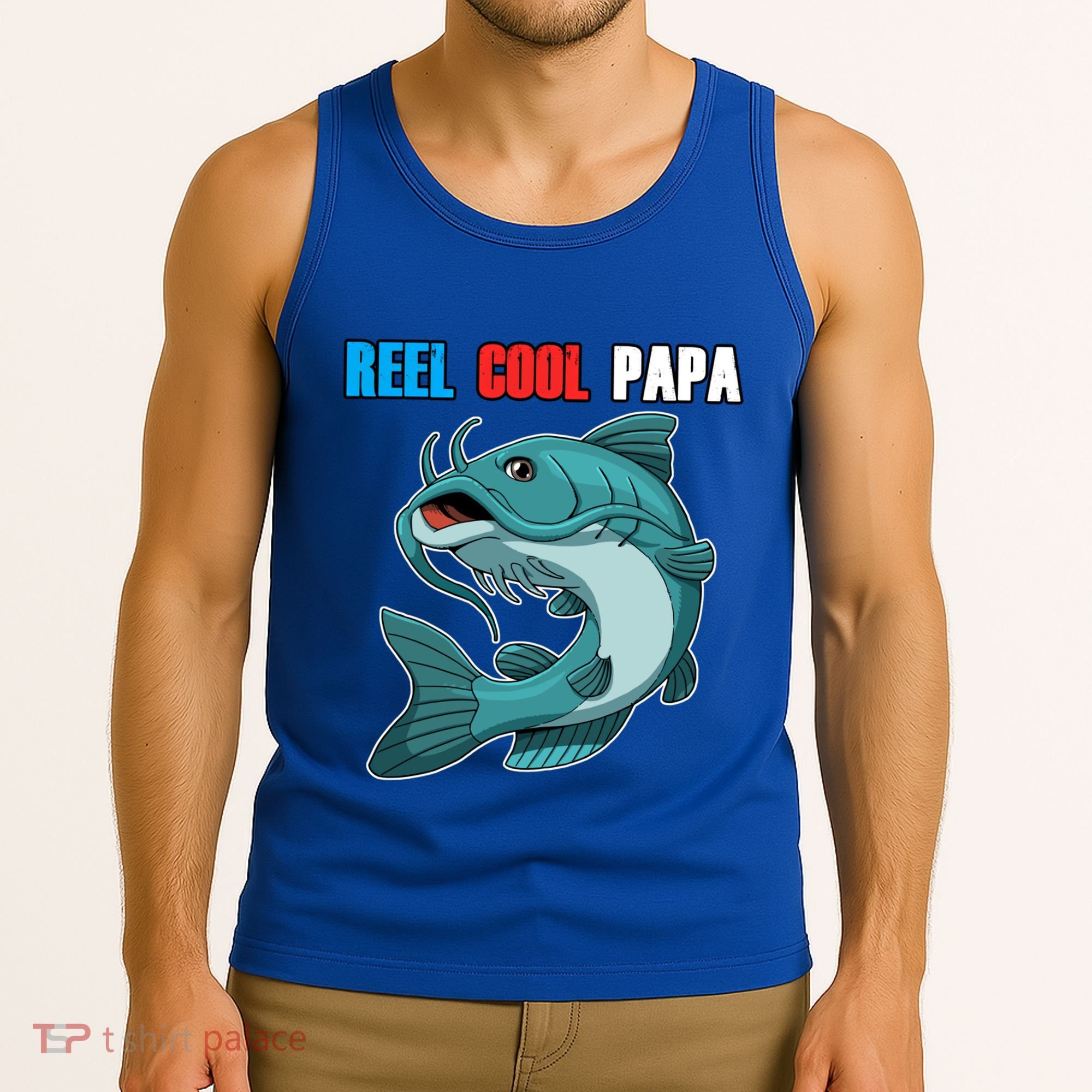 Reel Cool Papa Funny Gift Grandpa Fathers Day Fishing Gift Great Gift Tank Top