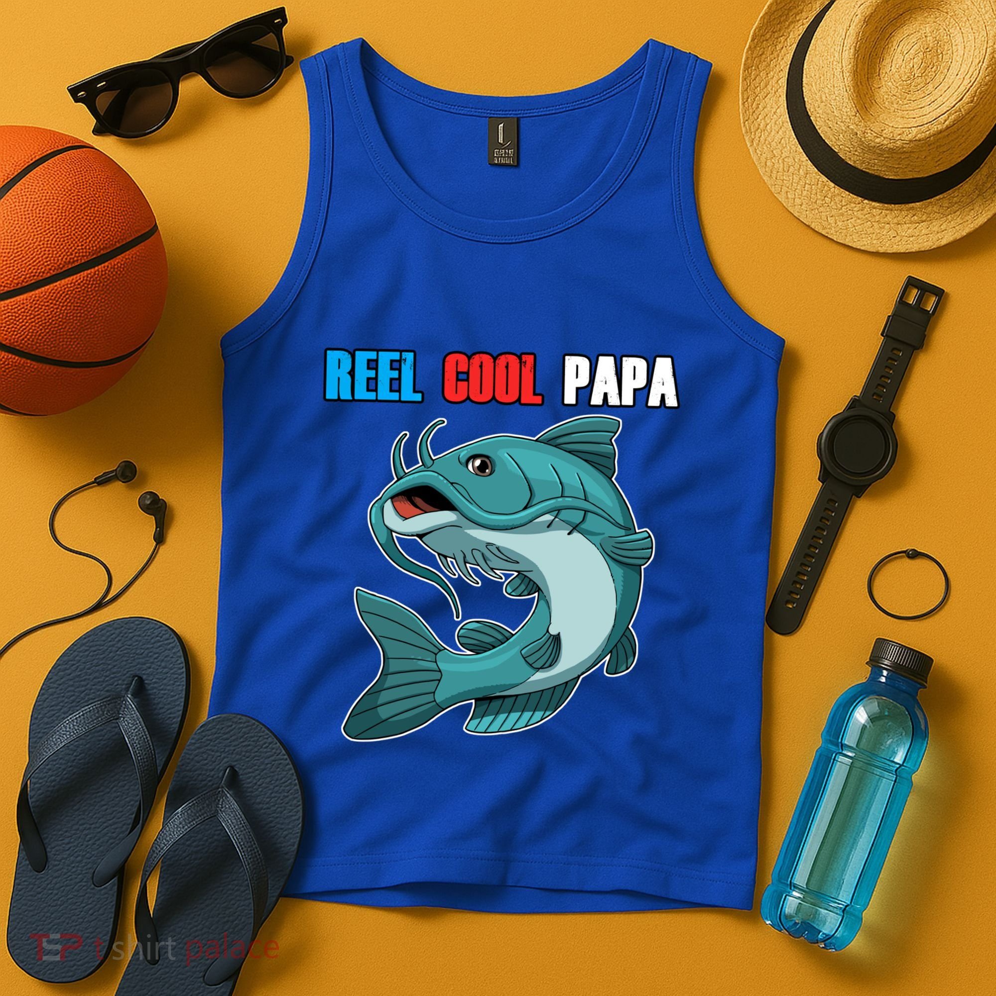 Reel Cool Papa Funny Gift Grandpa Fathers Day Fishing Gift Great Gift Tank Top