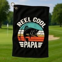 Reel Cool Papa Gift Father's Day Fishing Gift Golf Towel thumb 1