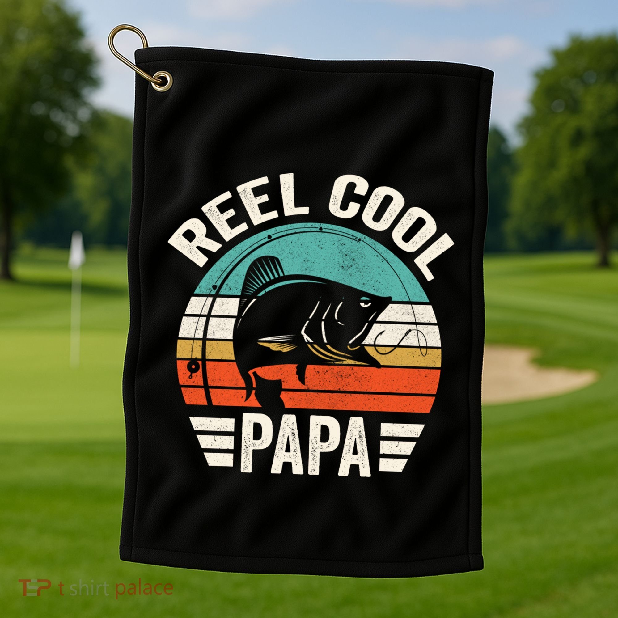 Reel Cool Papa Gift Father's Day Fishing Gift Golf Towel