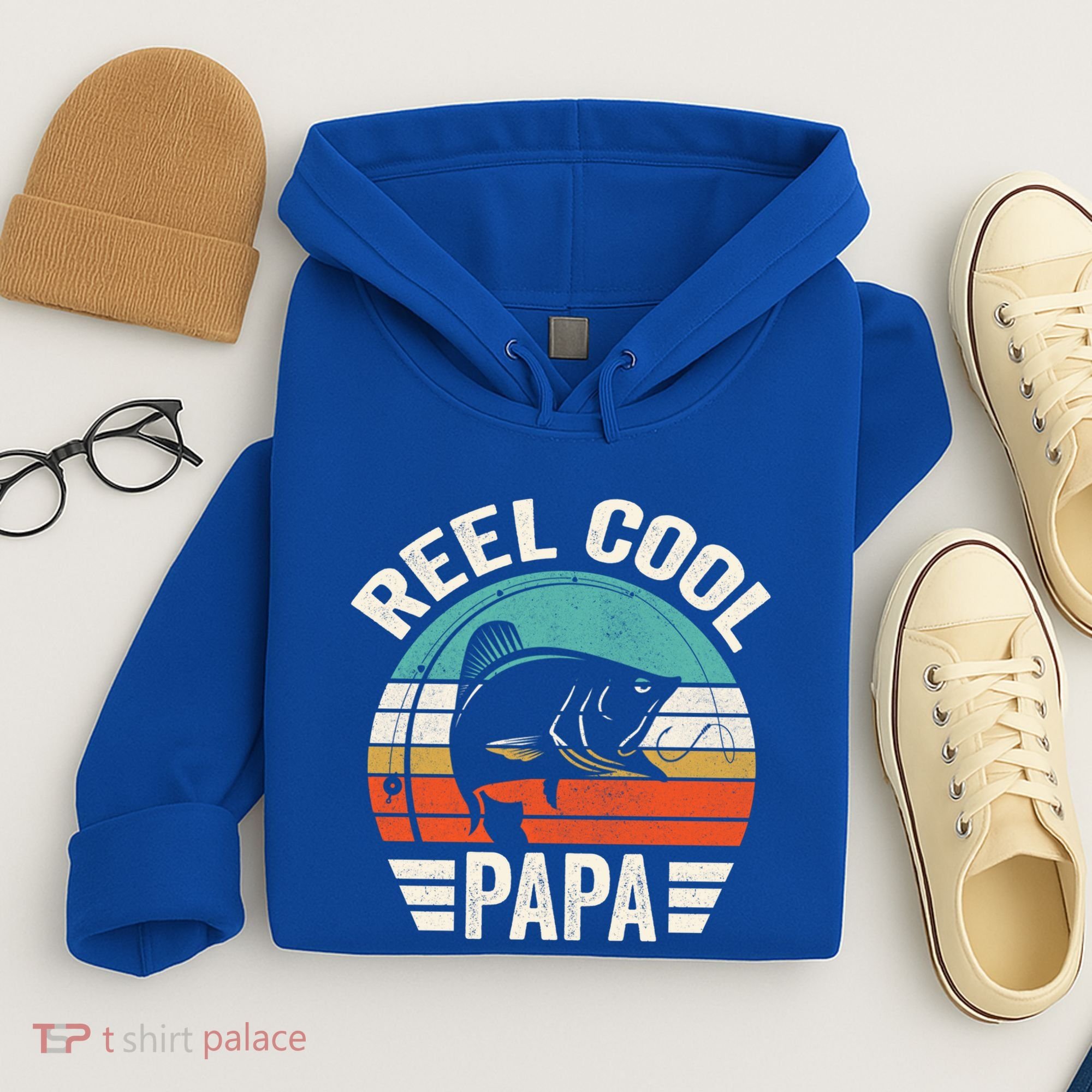 Reel Cool Papa Gift Father's Day Fishing Gift Hoodie