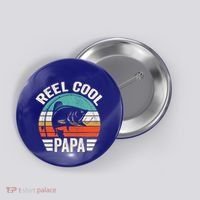 Reel Cool Papa Gift Father's Day Fishing Gift Button thumb 0