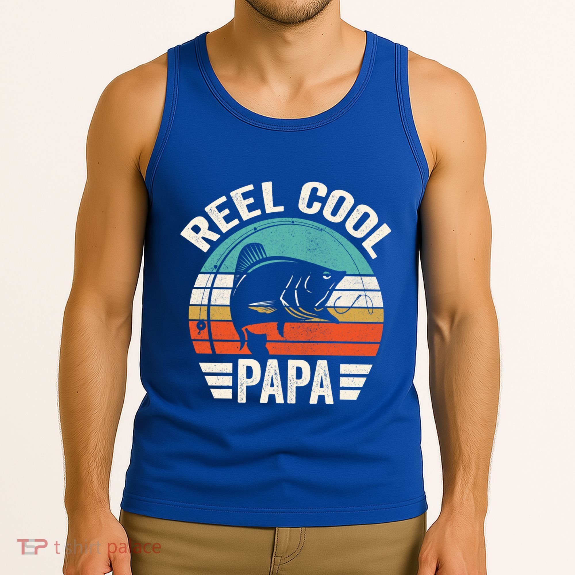 Reel Cool Papa Gift Father's Day Fishing Gift Tank Top