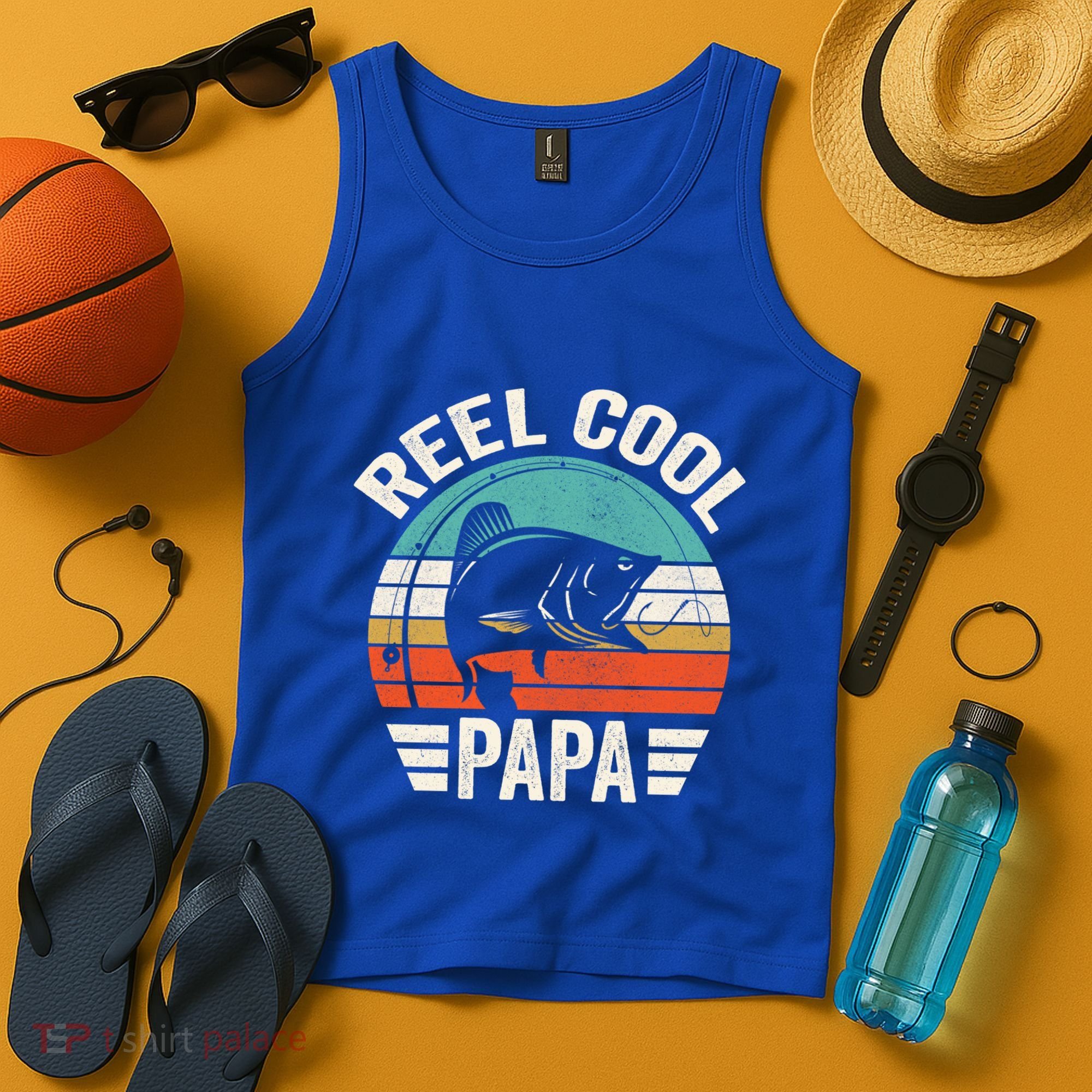 Reel Cool Papa Gift Father's Day Fishing Gift Tank Top