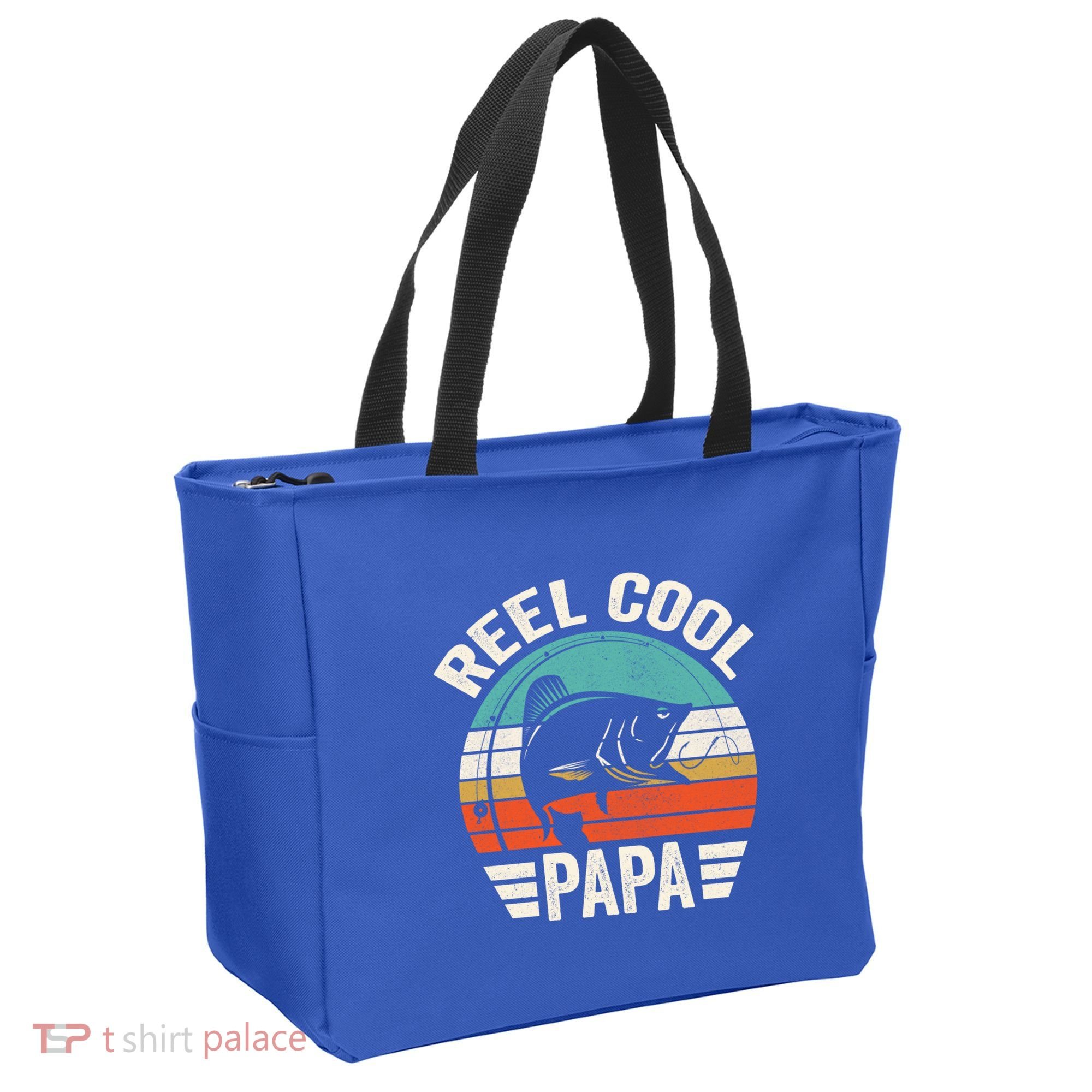 Reel Cool Papa Gift Father's Day Fishing Gift Tote Bag