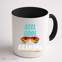 Reel Cool Papa Funny Fishing Grandpa Dad Gift Coffee Mug thumb 1