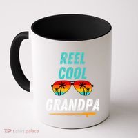 Reel Cool Papa Funny Fishing Grandpa Dad Gift Coffee Mug thumb 0
