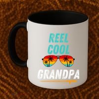 Reel Cool Papa Funny Fishing Grandpa Dad Gift Coffee Mug thumb 2