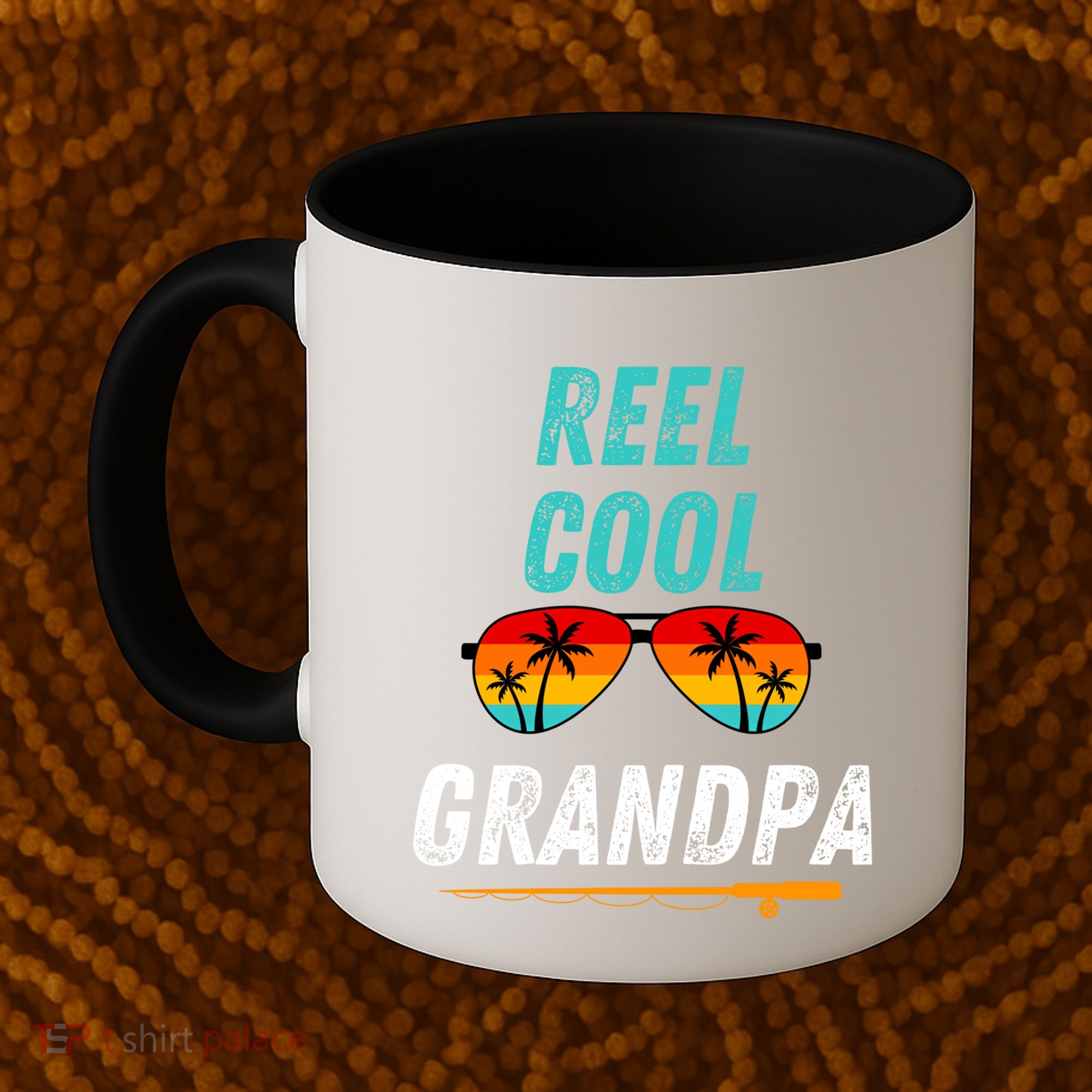 Reel Cool Papa Funny Fishing Grandpa Dad Gift Coffee Mug