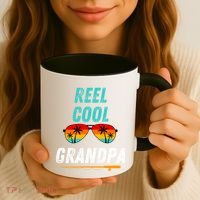 Reel Cool Papa Funny Fishing Grandpa Dad Gift Coffee Mug thumb 3