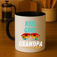 Reel Cool Papa Funny Fishing Grandpa Dad Gift Coffee Mug thumb 4