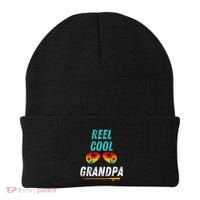 Reel Cool Papa Funny Fishing Grandpa Dad Gift Beanie thumb 0