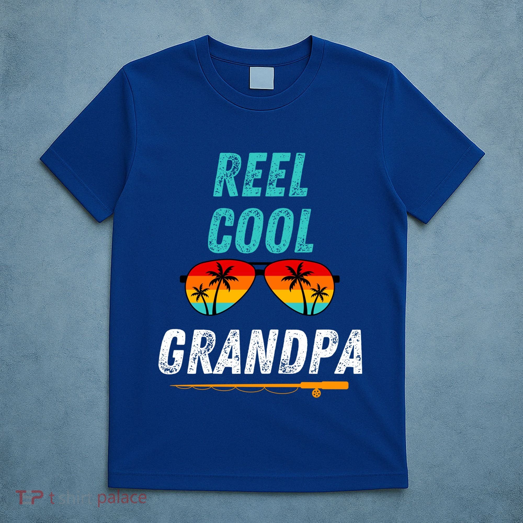 Reel Cool Papa Funny Fishing Grandpa Dad Gift T-Shirt