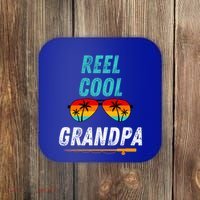 Reel Cool Papa Funny Fishing Grandpa Dad Gift Coaster thumb 0
