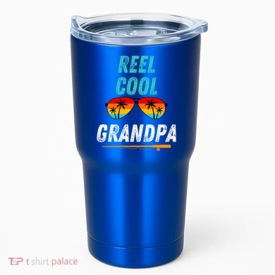 Reel Cool Papa Funny Fishing Grandpa Dad Gift Tumbler