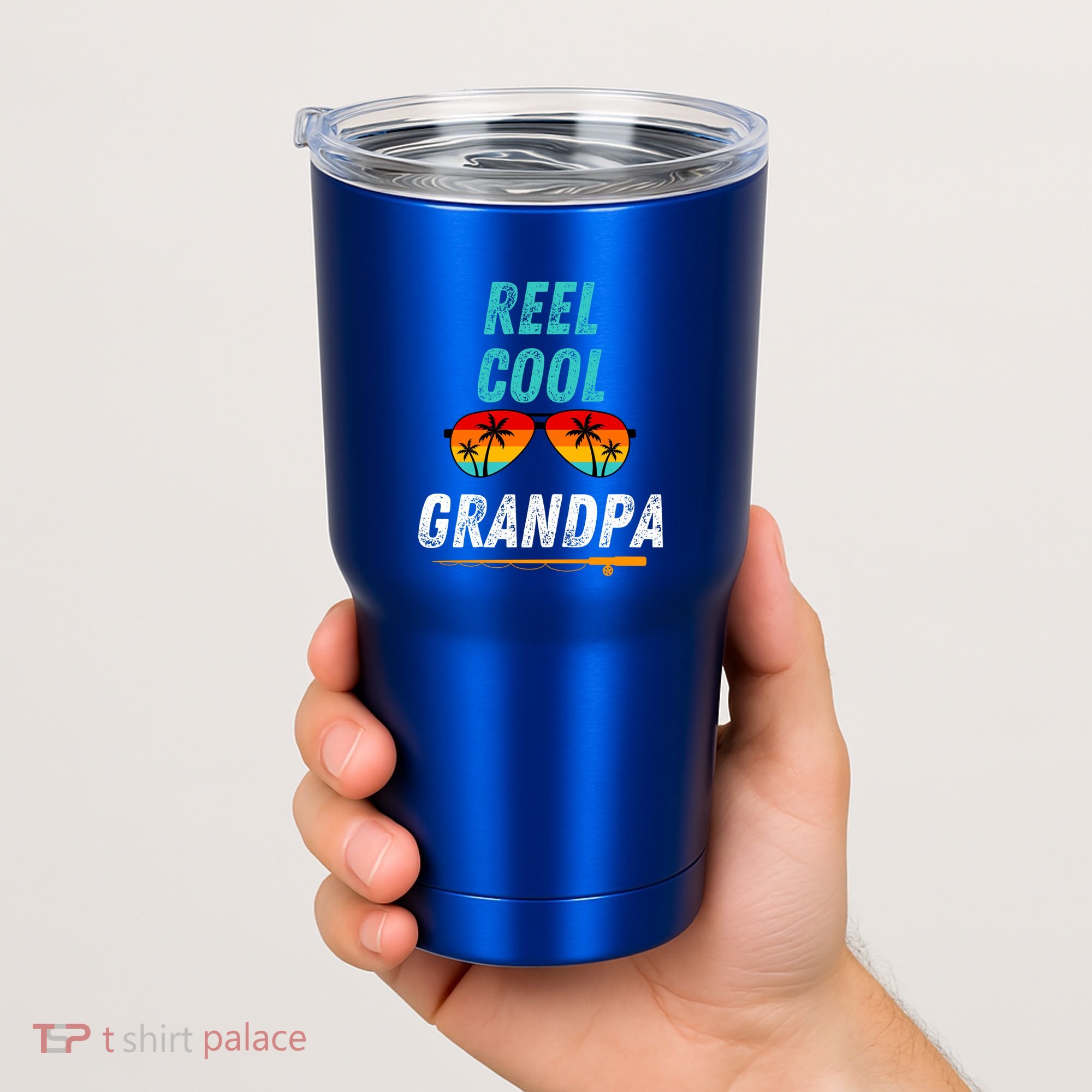 Reel Cool Papa Funny Fishing Grandpa Dad Gift Tumbler