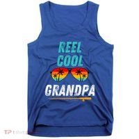 Reel Cool Papa Funny Fishing Grandpa Dad Gift Tank Top thumb 0