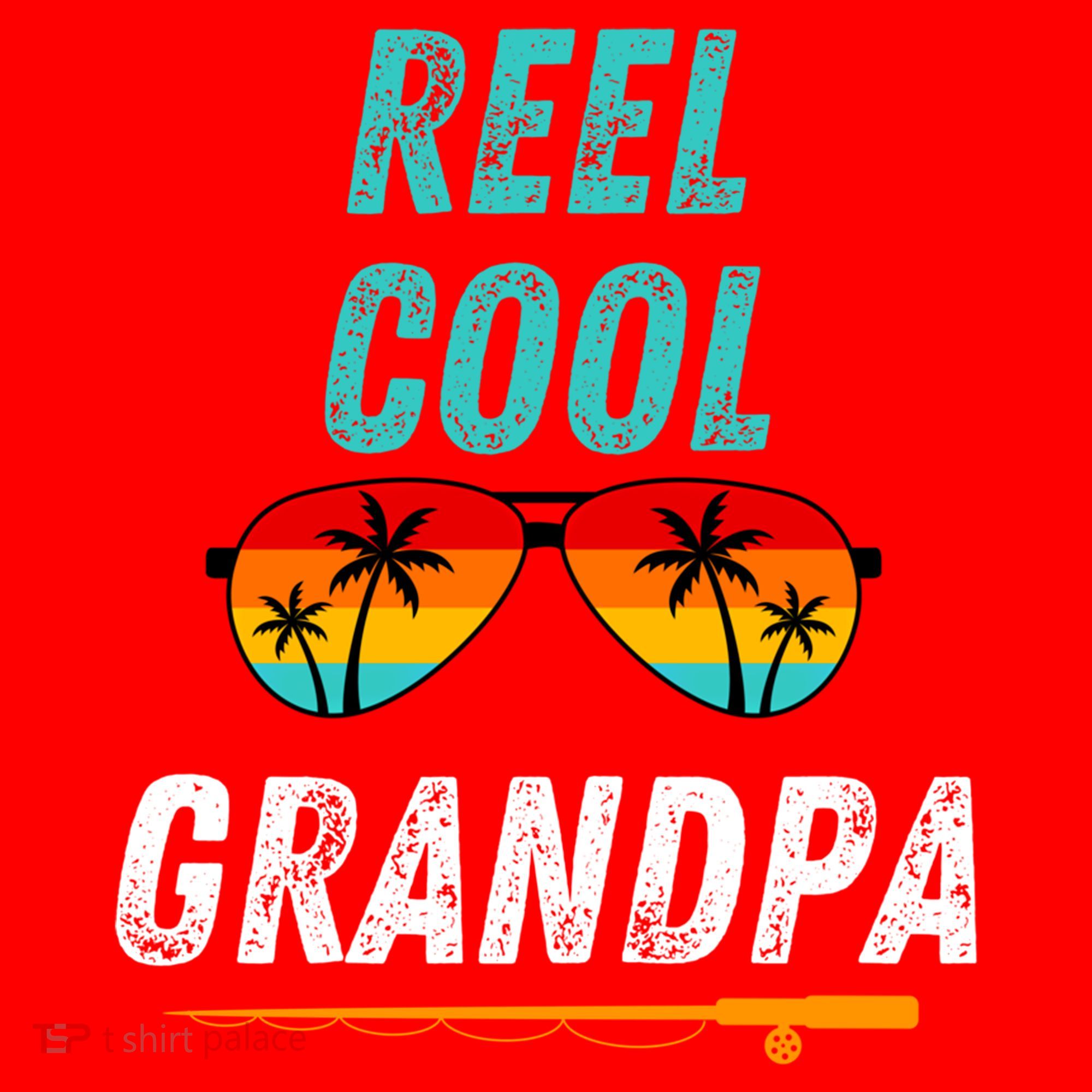 Reel Cool Papa Funny Fishing Grandpa Dad Gift Santa Hat