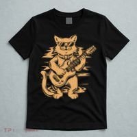 Rock Cat Playing Guitar Rock Kitty Funny Guitar Cat T-Shirt thumb 5