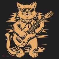 Rock Cat Playing Guitar Rock Kitty Funny Guitar Cat Tumbler thumb 3