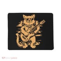 Rock Cat Playing Guitar Rock Kitty Funny Guitar Cat Mousepad thumb 0