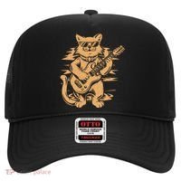 Rock Cat Playing Guitar Rock Kitty Funny Guitar Cat Hat thumb 0